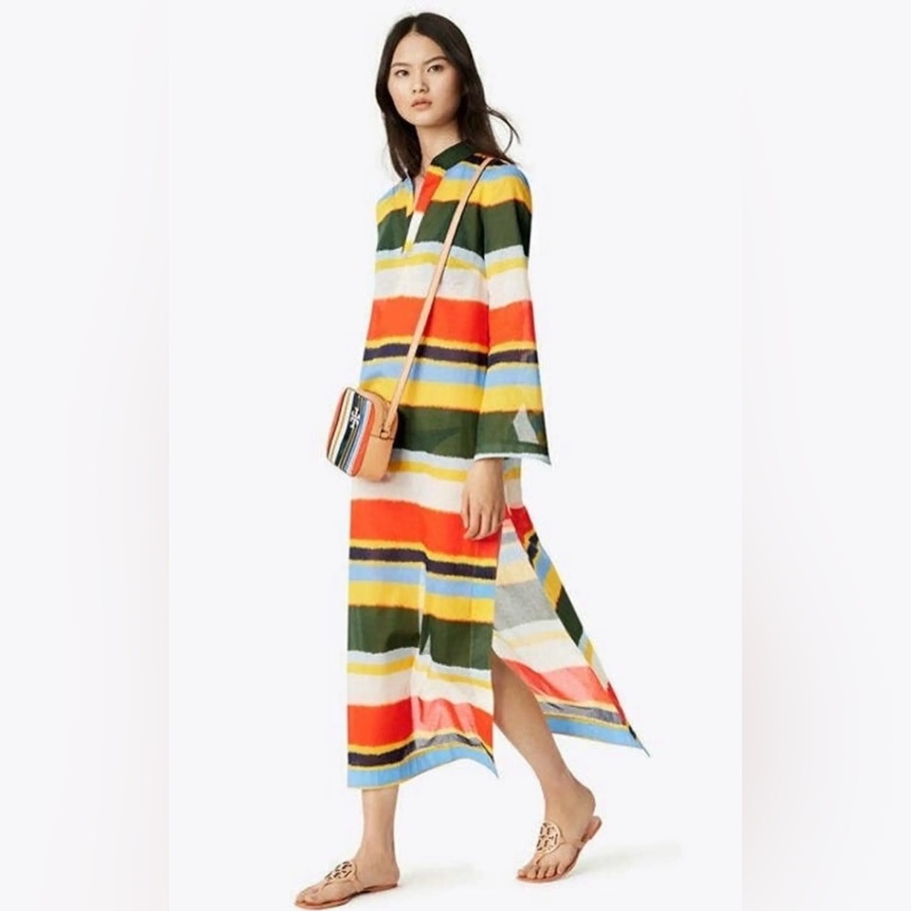 Tori Burch Colorful Tie Dye Long Sleeve Dress